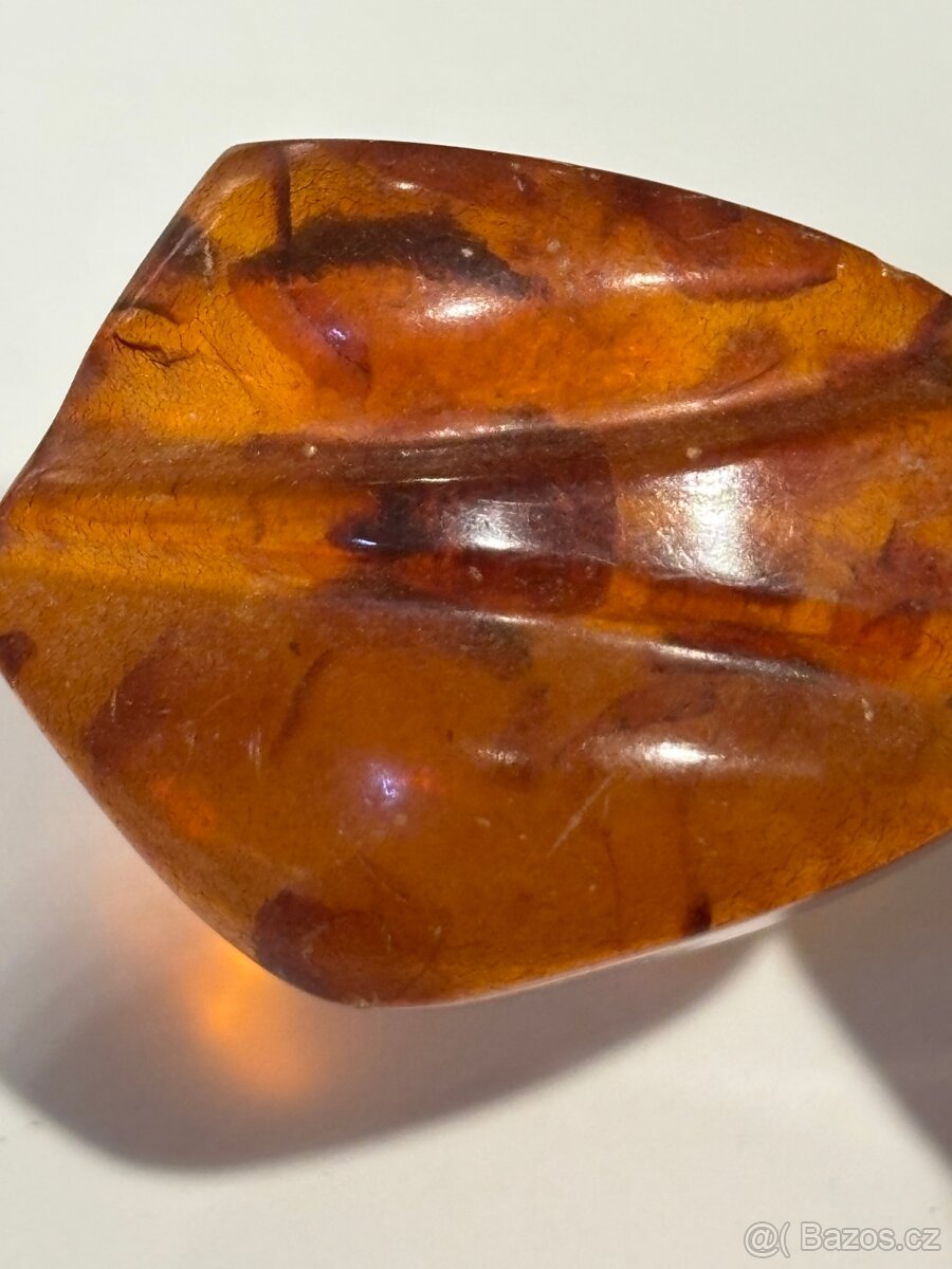 Starožitný stříbrný ruský jantarový přívěšek - 6