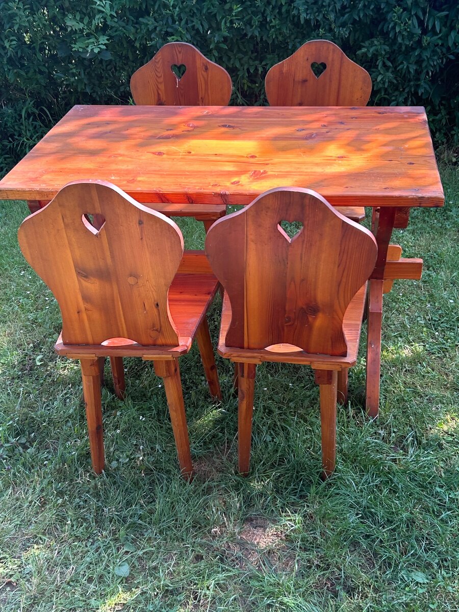 Selský stůl +4židle - 6