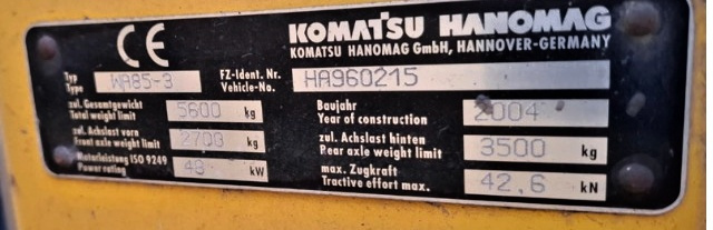 Komatsu WA 85-3 4X4 - 6