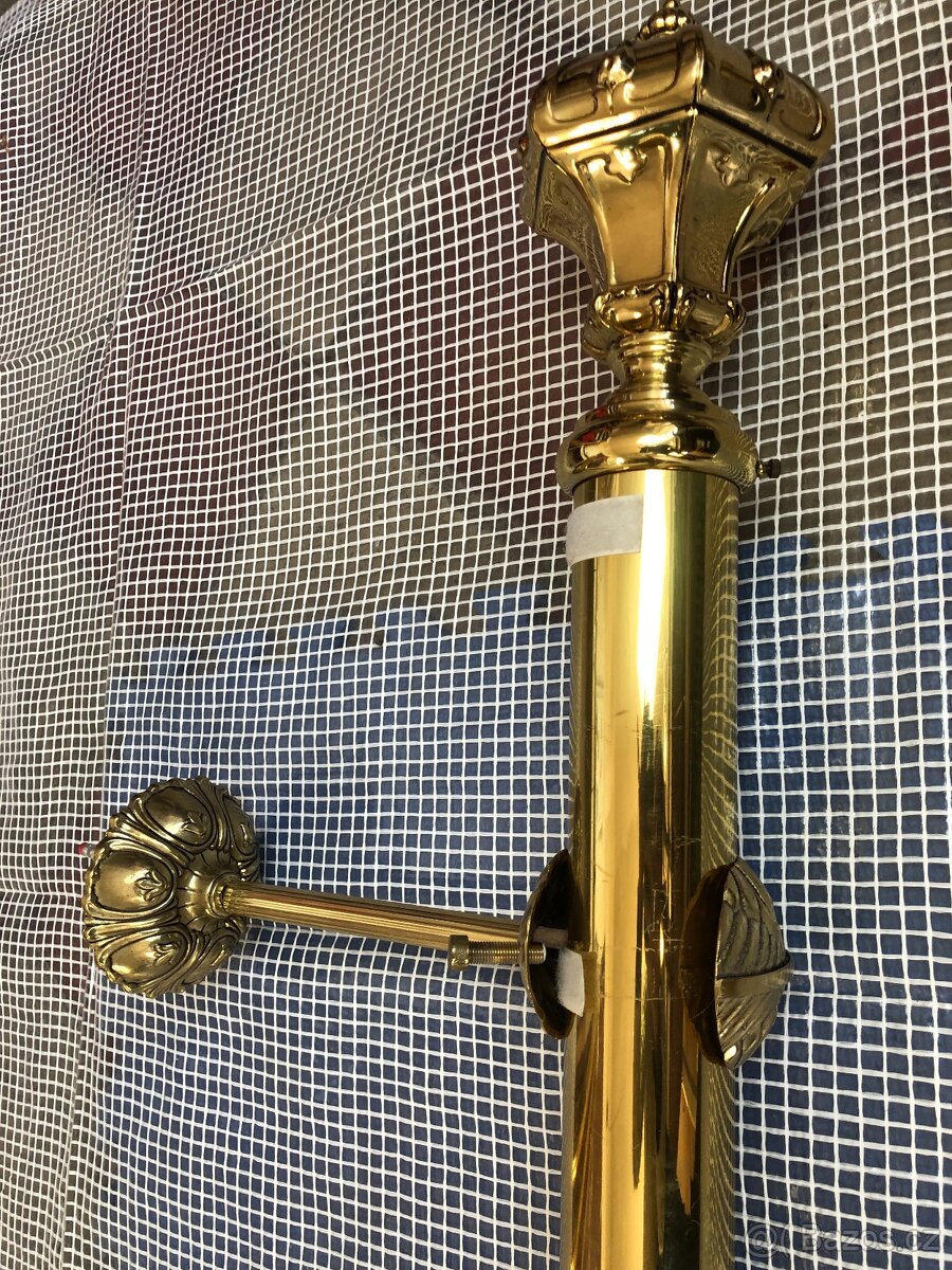 Mosazná tyč garnýž včetně dvou úchytů jedné koncovky (NP024) - 6