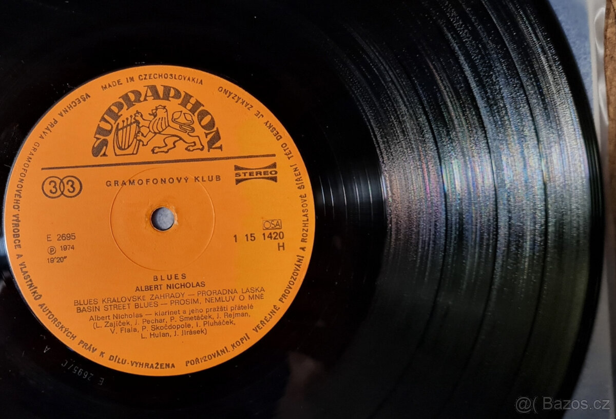 Albert Nicholas – Poslední Blues 1975 LP, VG+ / VYPRANÁ - 6
