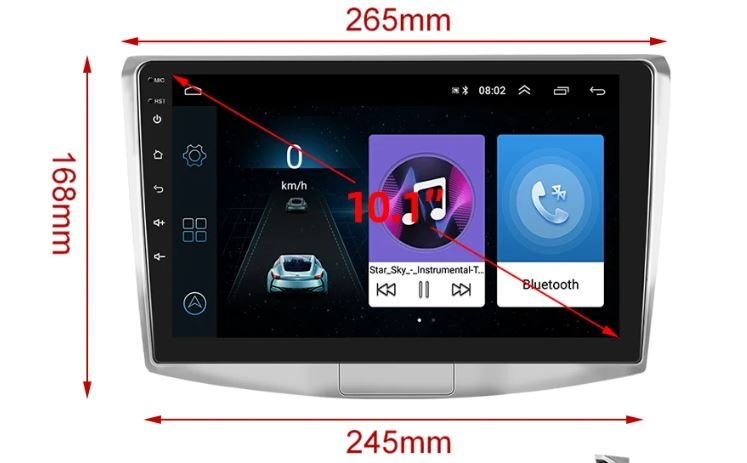 Autorádio Passat B6 B7 CC Podofo 4GB/64GB - 6