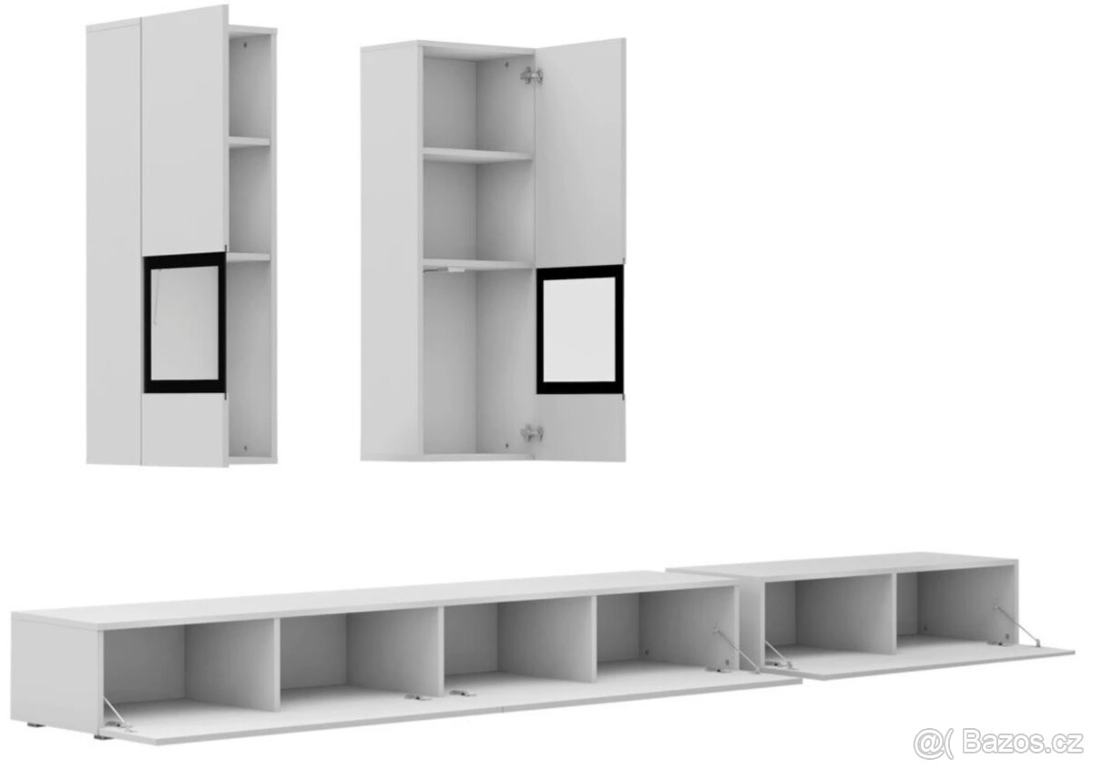 Obývací stěna Baros - dub + černý mat - 6