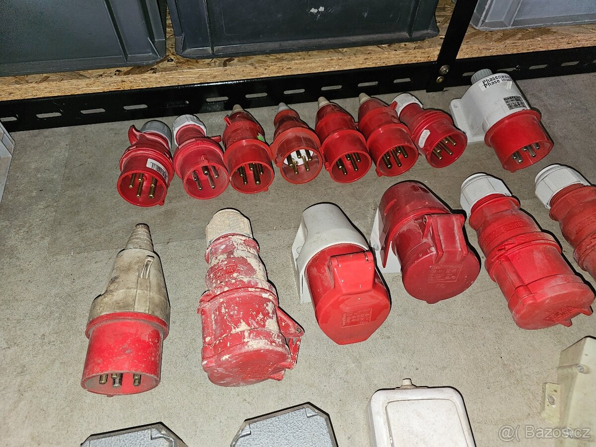 Zásuvky a kabely 230V + 380V - 16A a 32A - 6