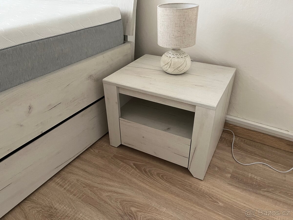 Postel Angel 140×200 + stolky, šuplíky, rošty a matrace - 6