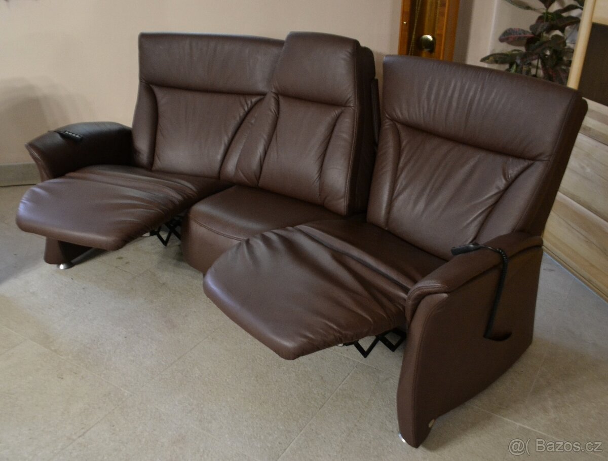 Kožená sedací souprava 3+1, elektrické polohování. TOP - 6