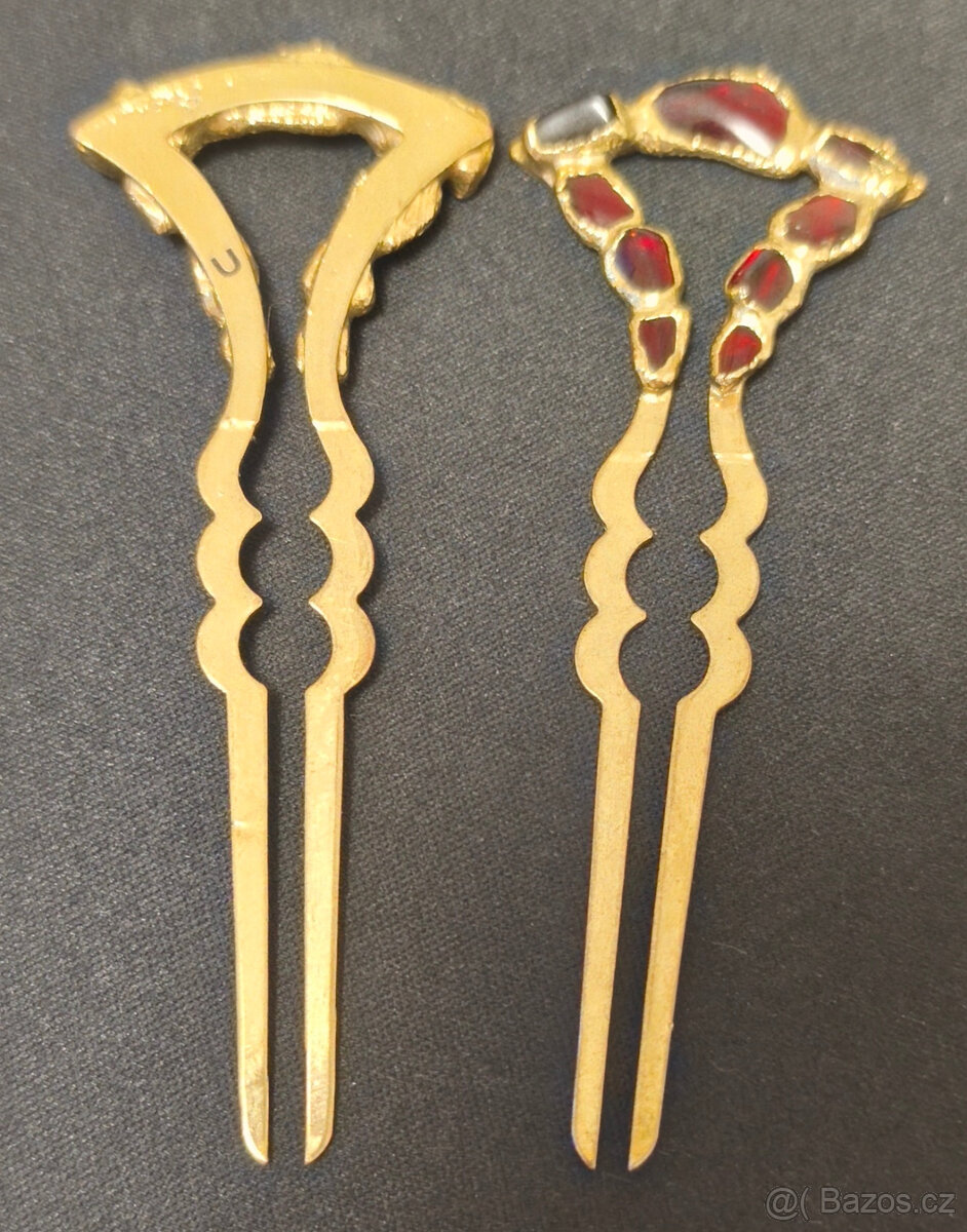 Jehlice do vlasů s granáty. - 6