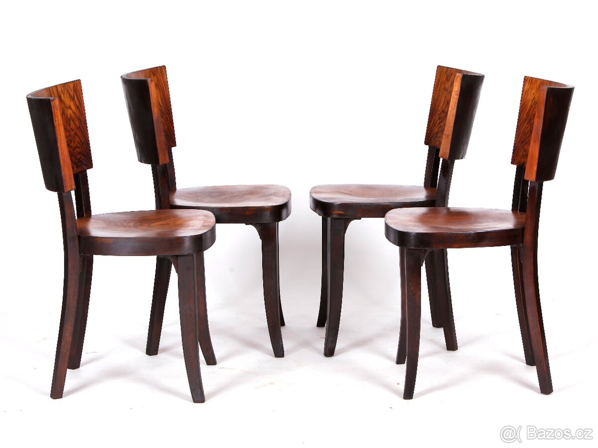 4x luxusní židle BERNKOP. ořech, 1930. - 6