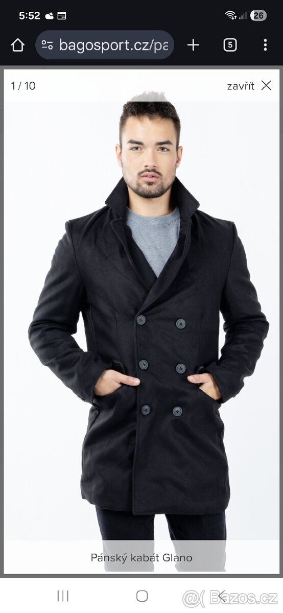 2x Akce Pánský nový kabát šedý velikost 1x M a 1x XL - 6