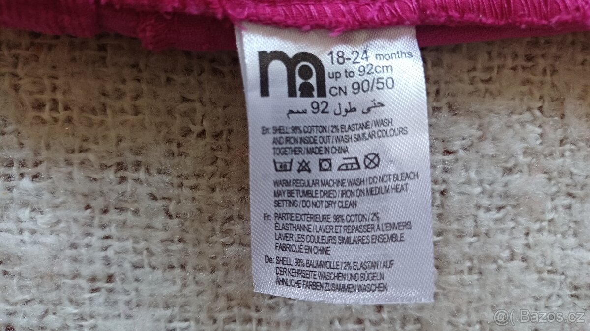 NOVÉ dívčí manšestráky vel. 86/92 - 6