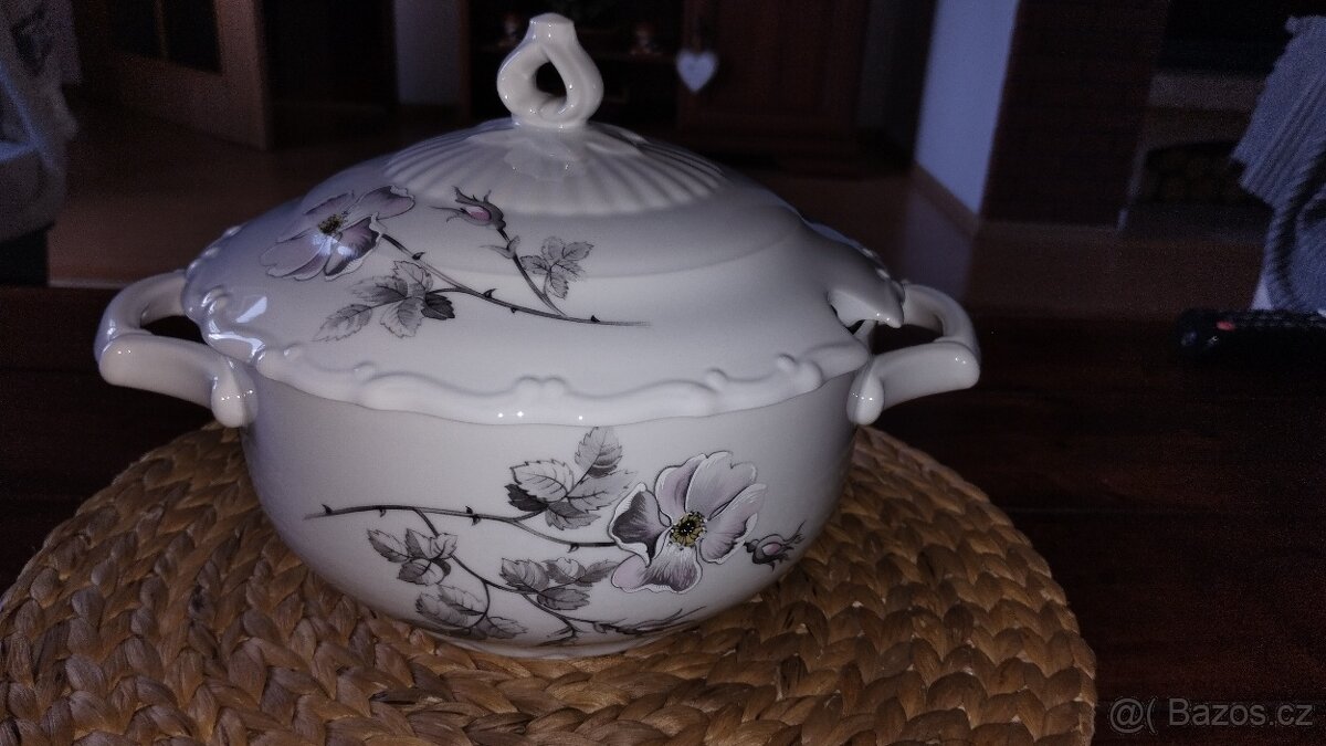Porcelánová mísa Bohemia + váza broušená bohemia - 6