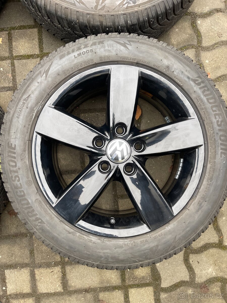 ORIGINÁL Alu Volkswagen, Škoda R16, 5x112 - TOP STAV, ZIMNÍ - 6