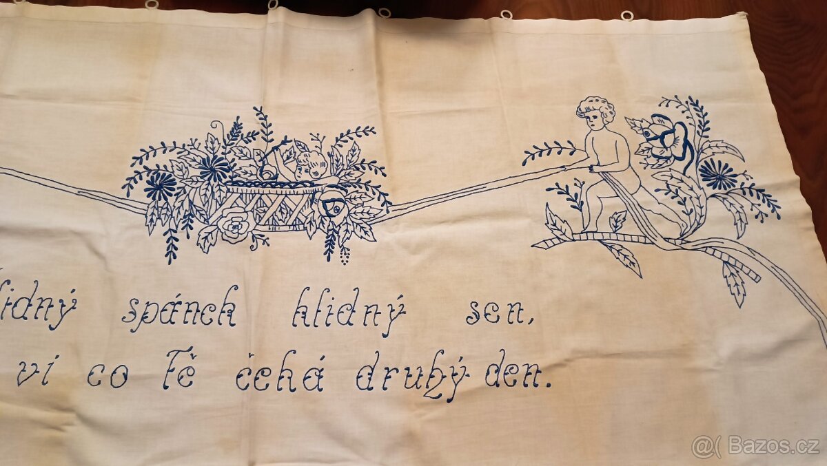 Historická výšivka 2 ks - červená a modrá - 6