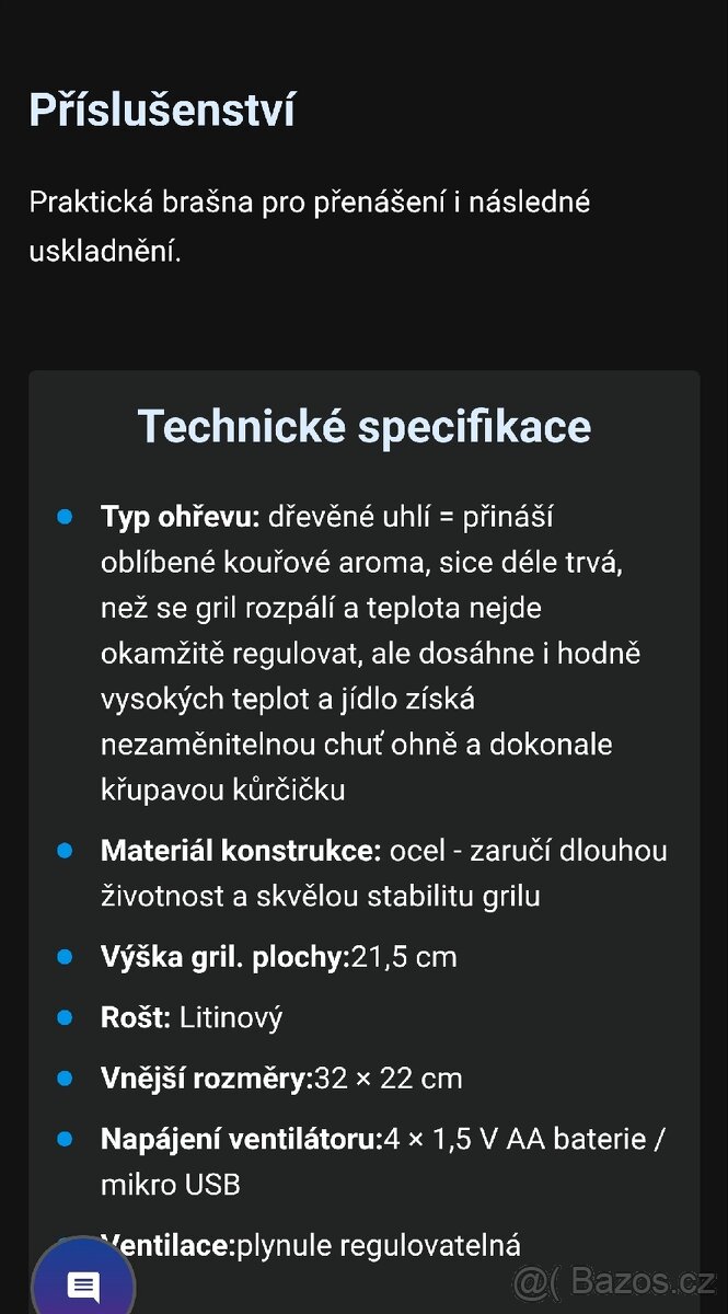 Cattara Non-smoking charcoal Grill KEG stolní - 6