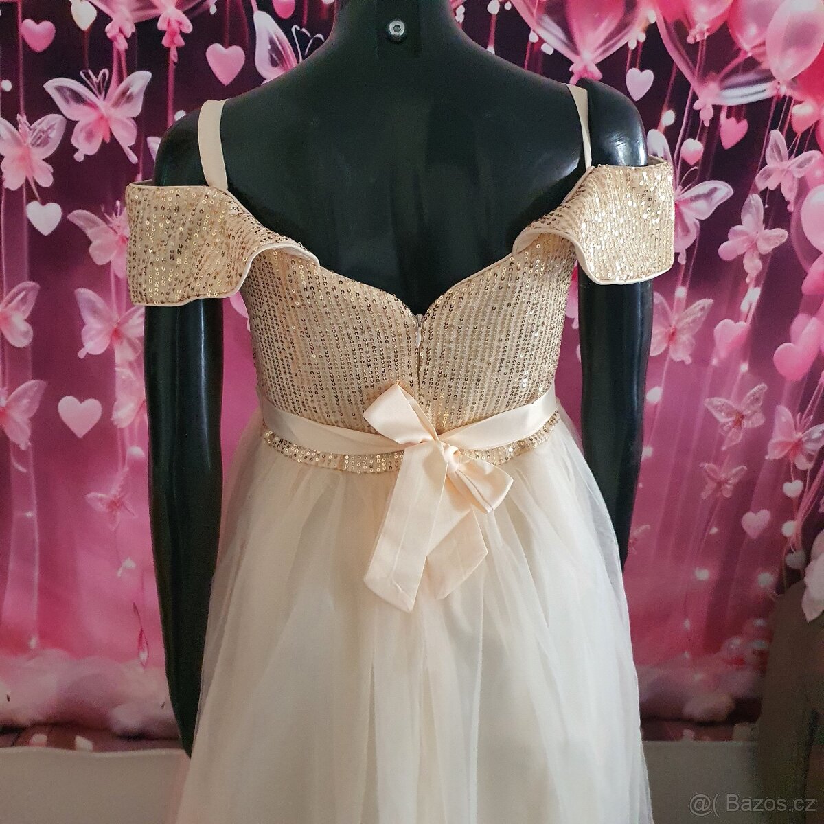 Dlouhé dívčí společenské šaty s flitry - 6