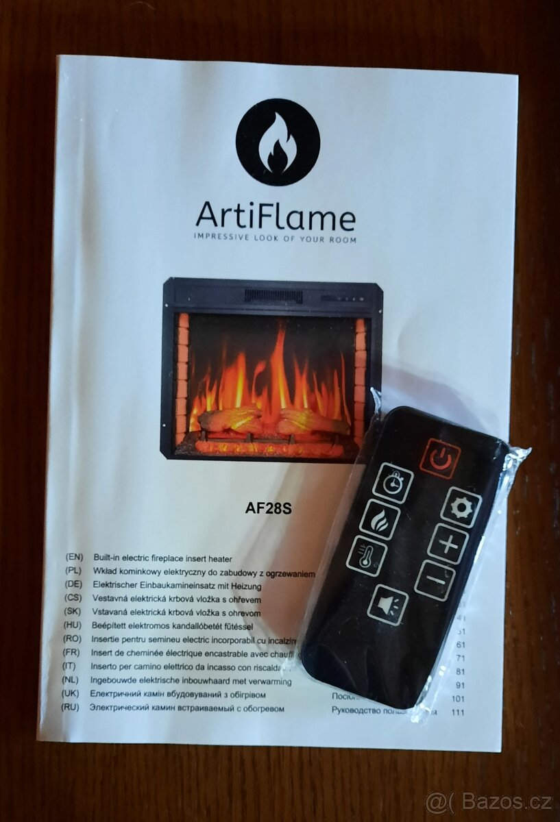 Nový elektrický nádherný krb Artiflame (dub) - 6