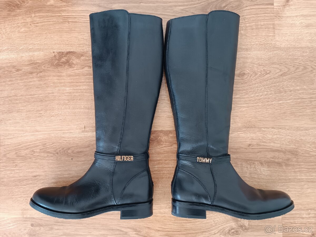 Kožené kozačky Tommy Hilfiger - 6