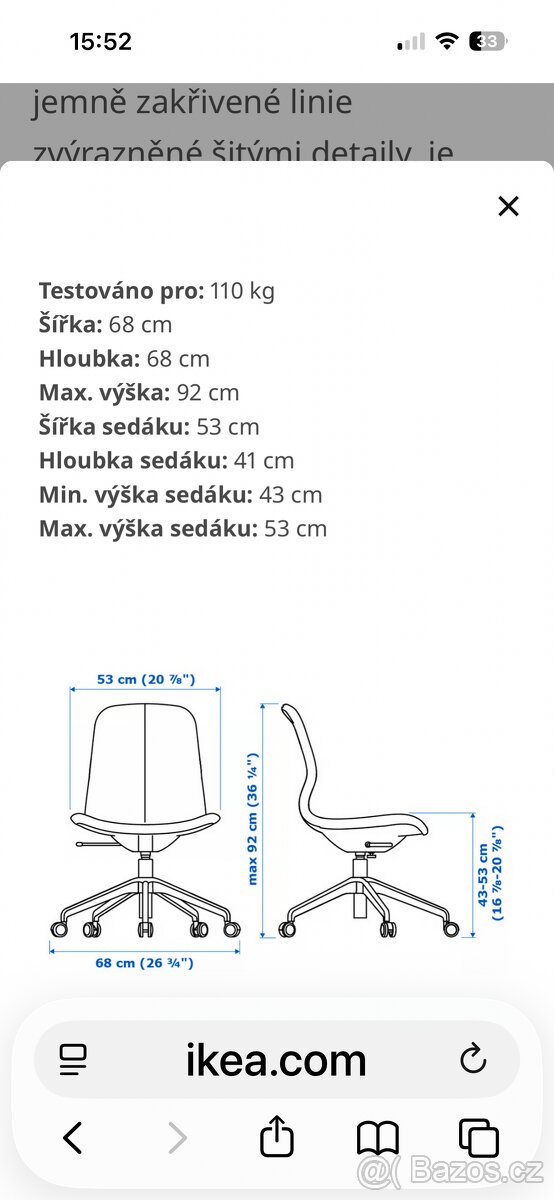 Kancelářská židle IKEA - 6