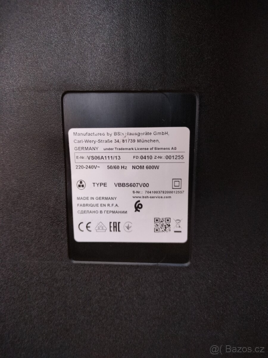 Podlahový vysavač Siemens VS06A111 - 6