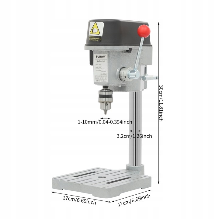 Mini stolní elektrická vrtačka 340W - 6
