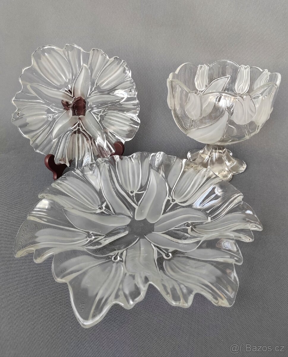 Sada skleněných servirovacich talířů a mísy od Mikasa - 6