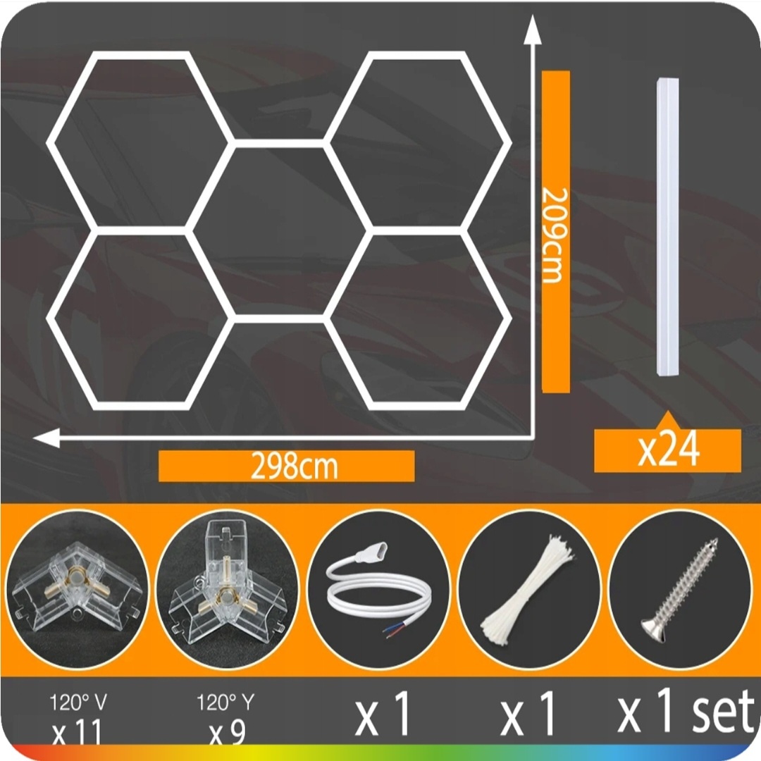 Led osvetleni Hexagon 6500k - 6