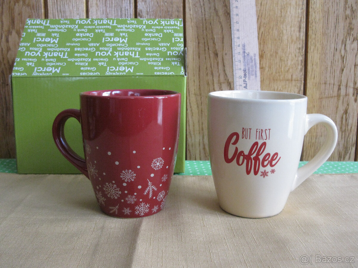 Hrníčky vánoční zvonky, ván.mísa zapék,CD,žabky na svíčky,ub - 6