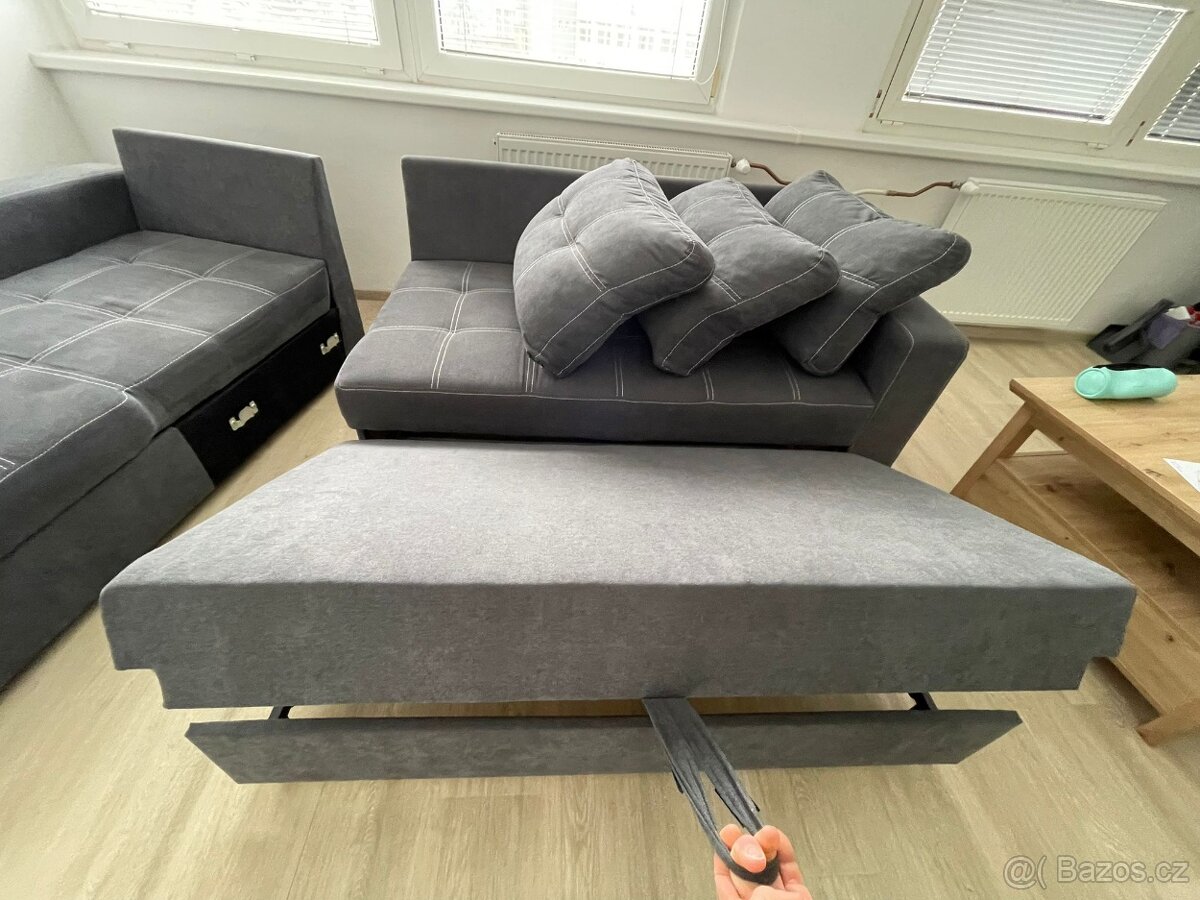 Rozkládací pohovka tvaru L - 6