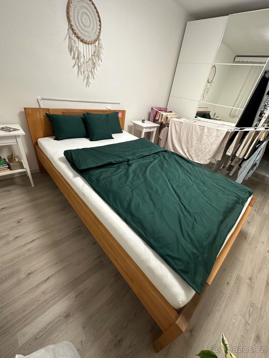 Drevena postel plus matrace a obal na matraci pratelny - 6