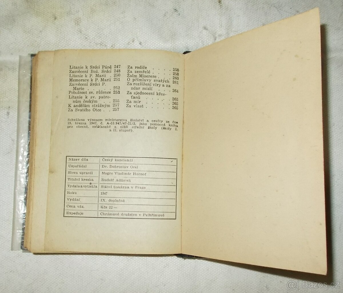 Český kancionál, rok 1947. - 6