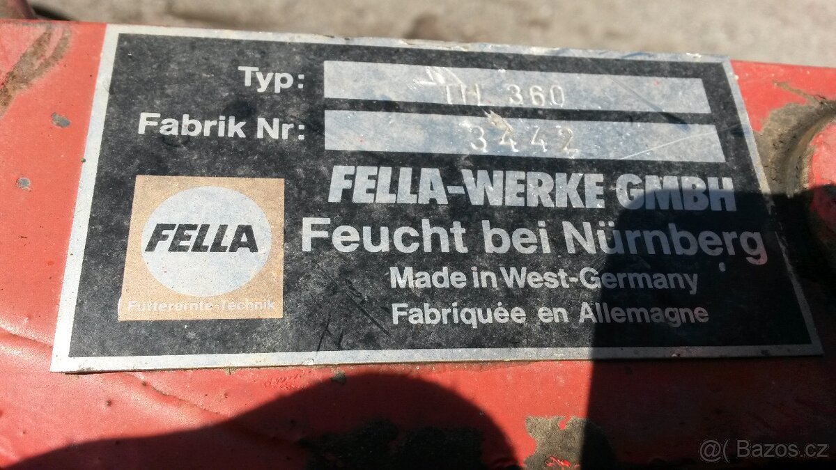 Obraceč píce Fella TH 360, záběr 3,8m, - 6