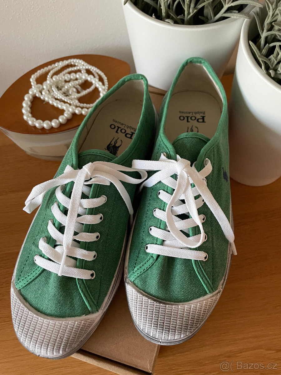 Nové zelené plátěné tenisky Polo Ralph Lauren, vel. 40 - 6