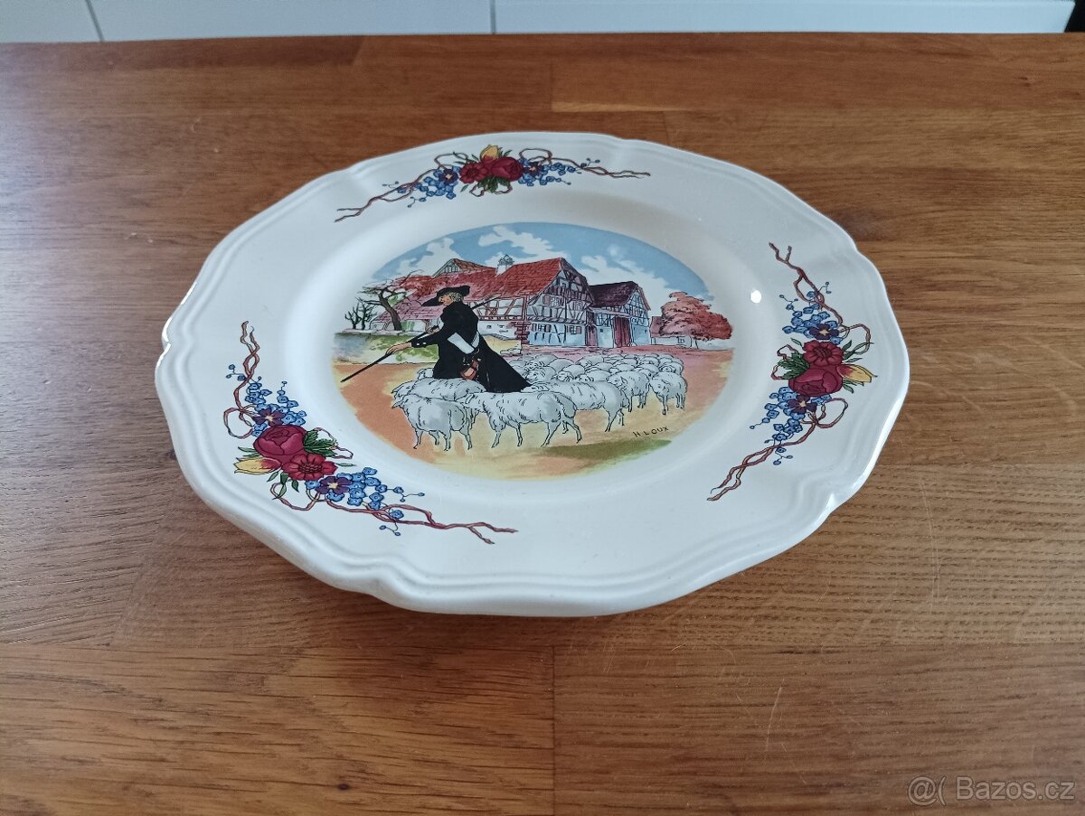 FAJÁNS TALÍŘ SARREGUEMINES HENRI LOUX FRANCIE - 6