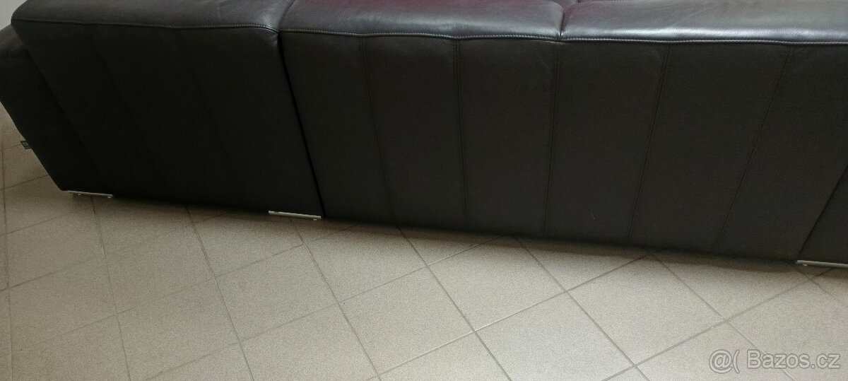 Kožená rohová sedací souprava - jak NOVÁ, TOP STAV - 6
