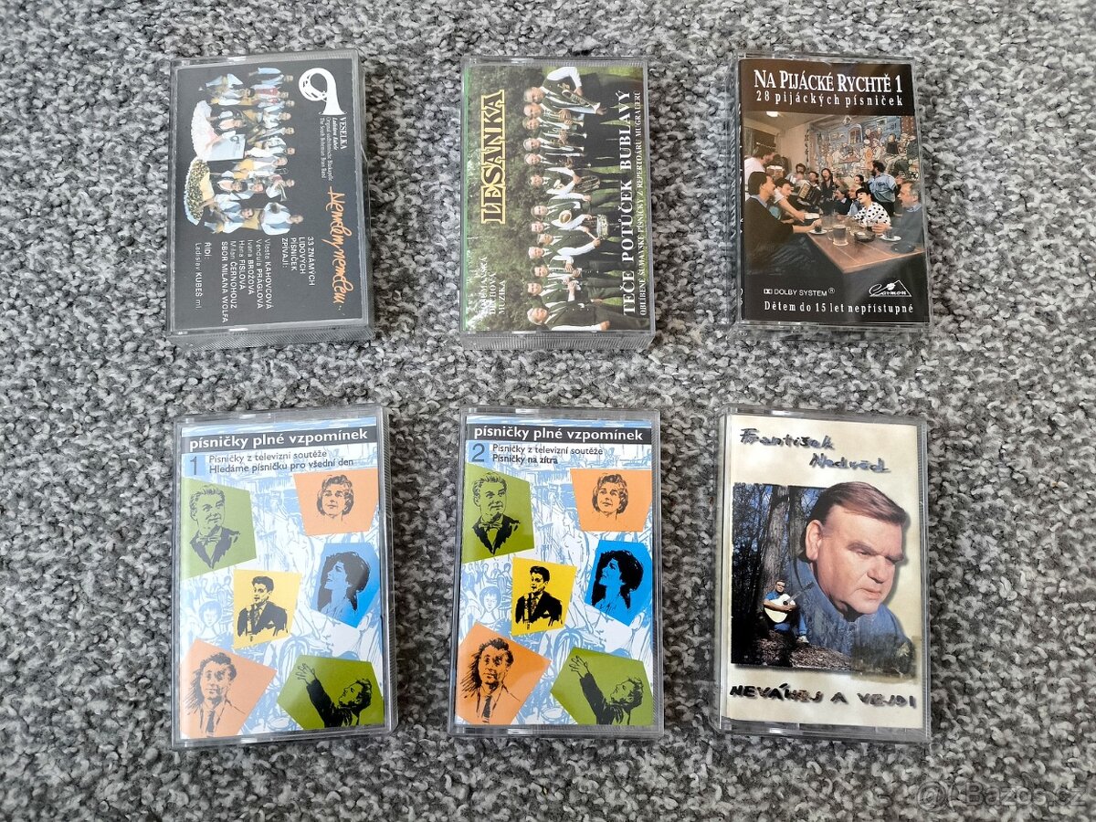 Kazety starší popová hudba, dechovky, mluvené slovo - 6