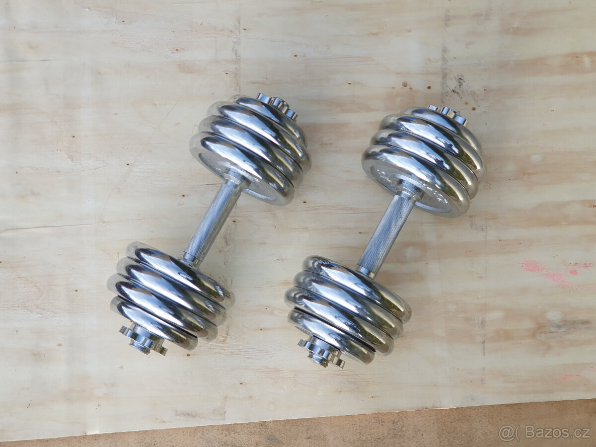 Jednoručky činky 2x20kg za 3990,- CHROM - 6