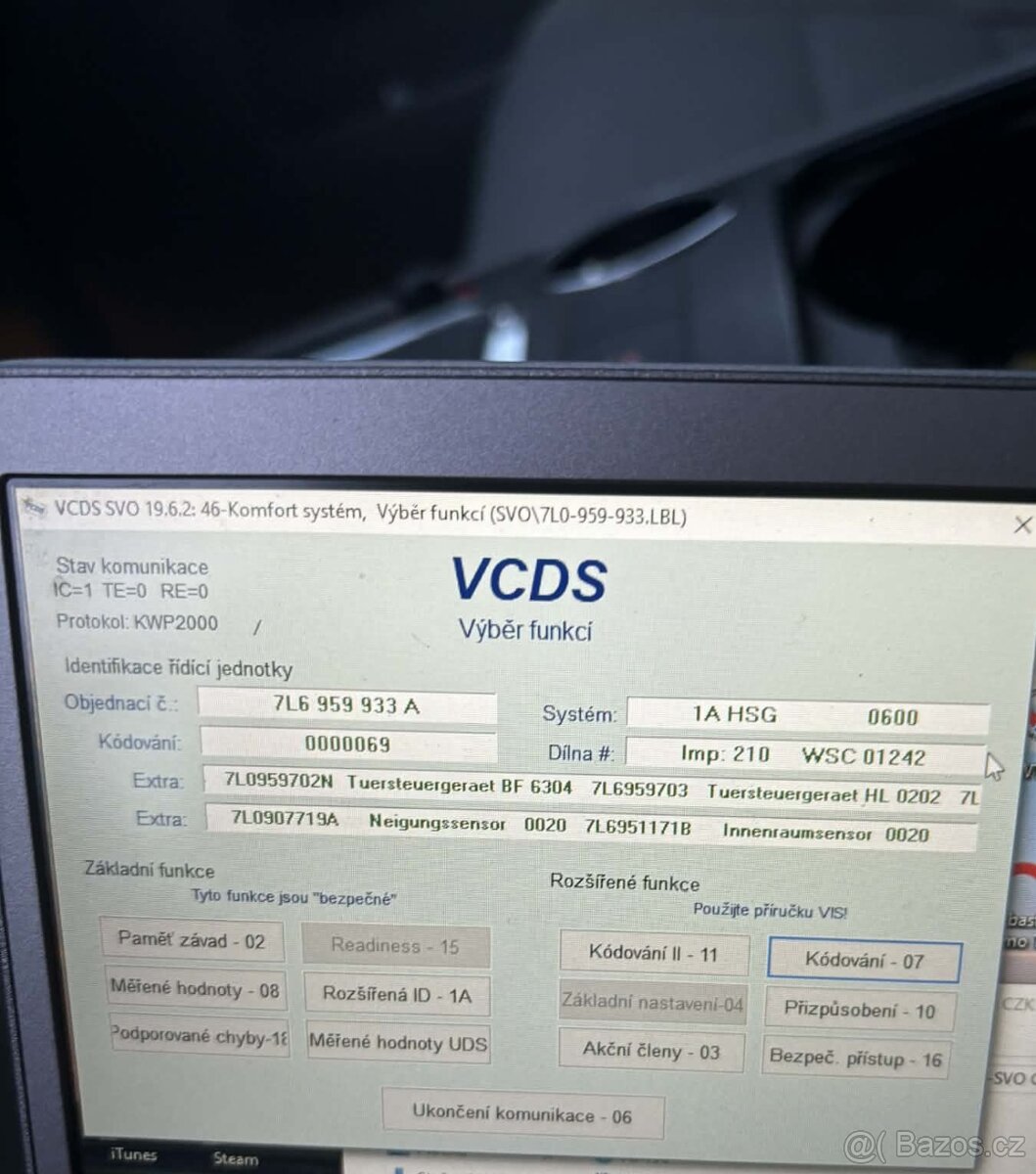 Komfortní řídící jednotka 7L6959933A - 6