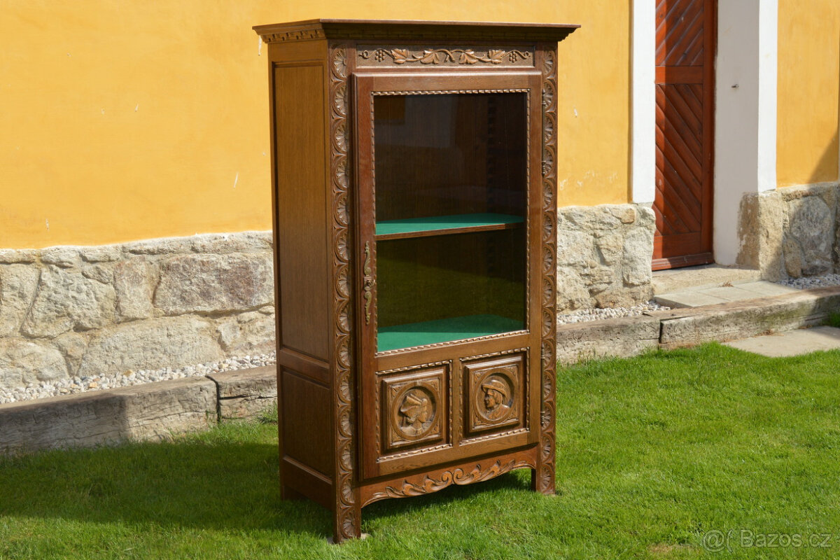 Skleněná vitrína na hrnky, talíře,knihy, prosklená skřín - 6