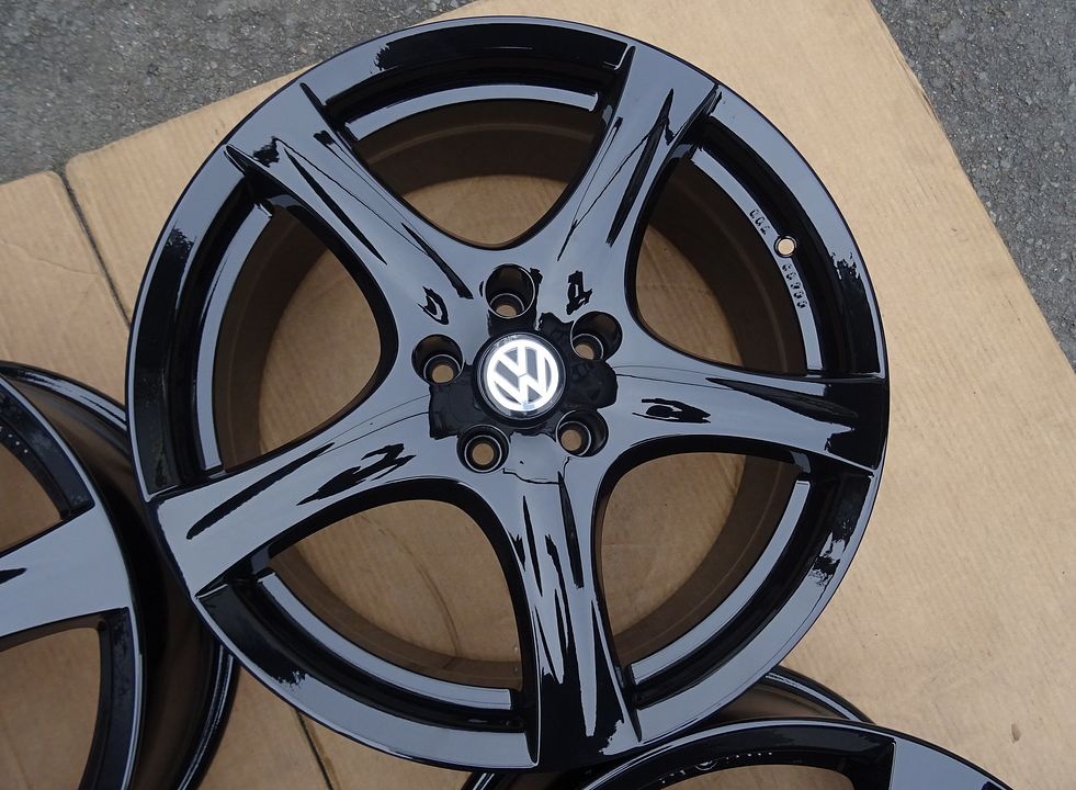Alu disky na VW, Škoda, 18", 5x112, ET 35, šíře 8J, černé - 6