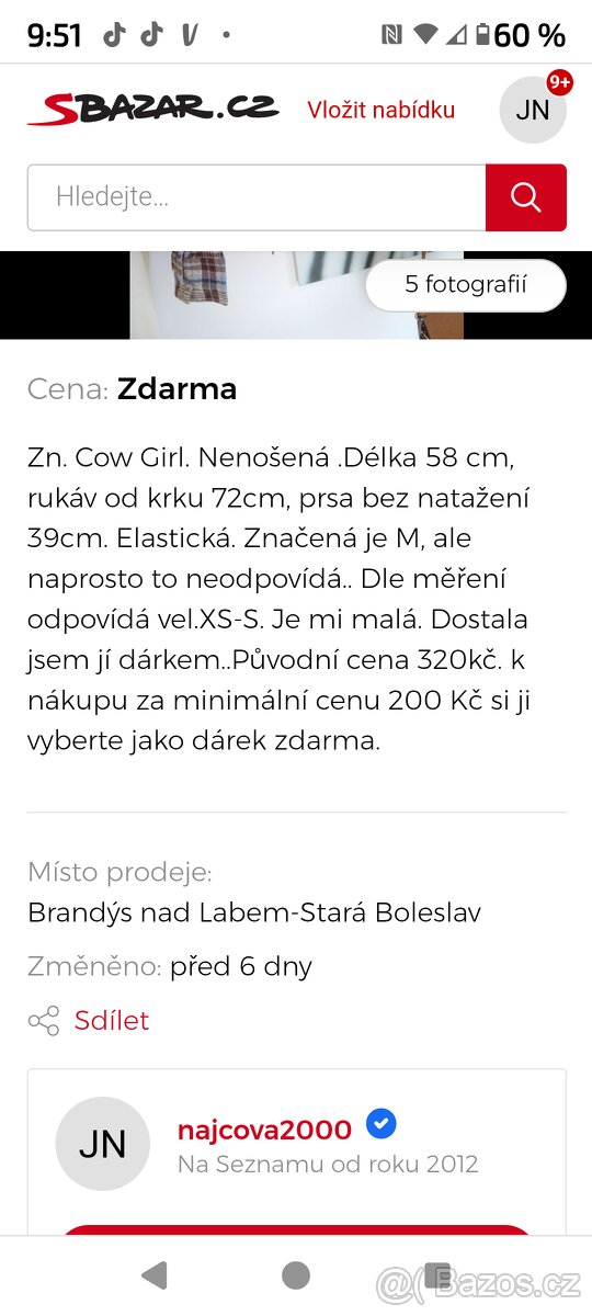 Dámská nová košile vel. xs-s - 6