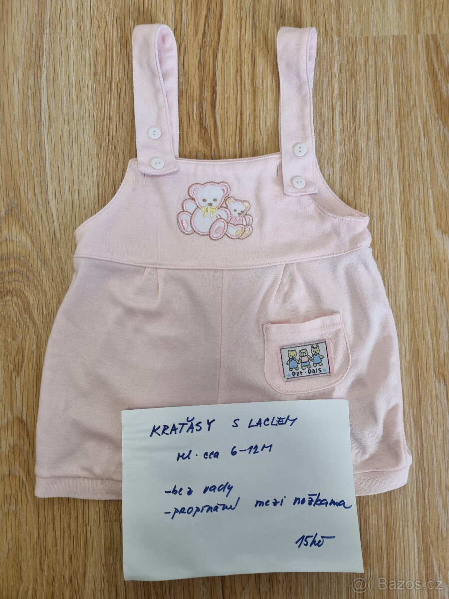 kalhoty, tepláky, kratase vel. 74/80 cca 6-12m - 6