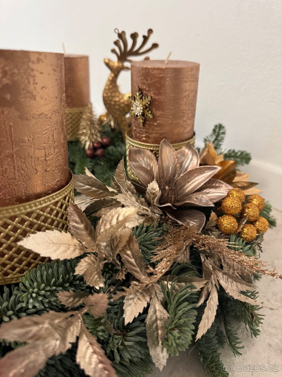 Adventní věnec - Mocha Mousse -Luxusní Dekorace - 6