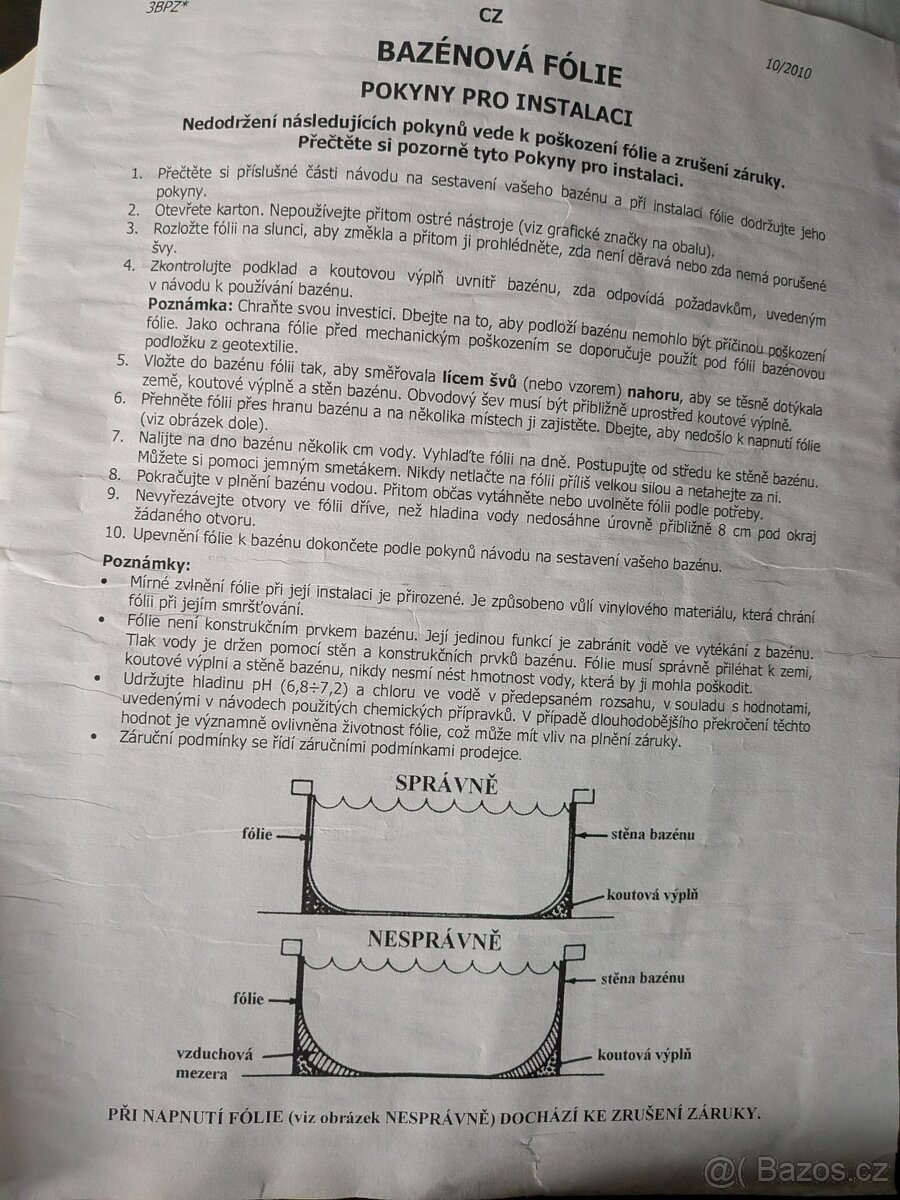 Bazénový set Azuro 3,6m Filtrace a čerpadlo. - 6