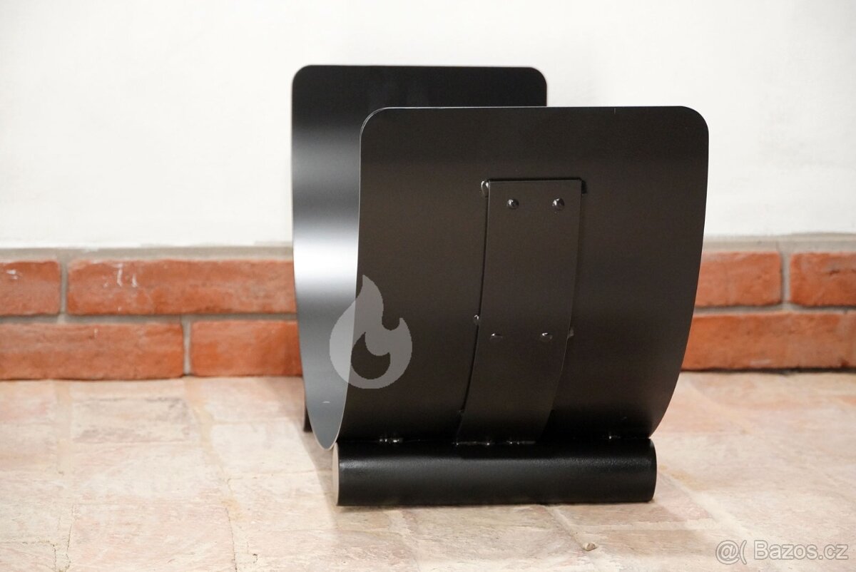 Stojan na dřevo ke krbu, kovový 84x40x30 cm, kolébka U-rampa - 6