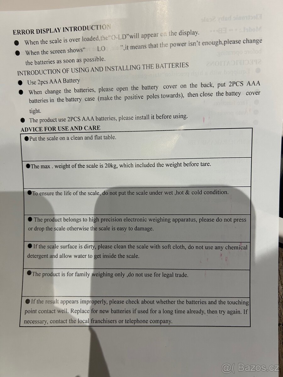 Kojenecká váha nová - 6