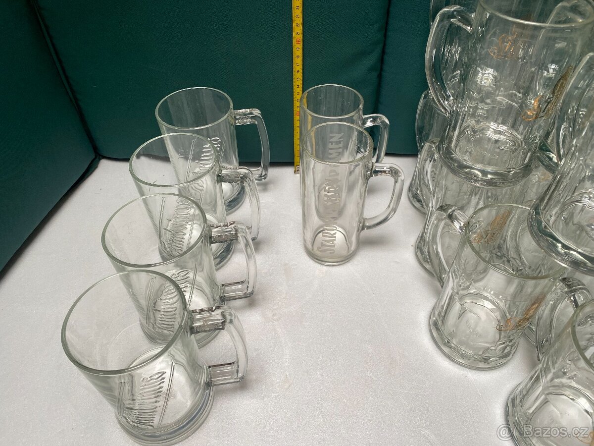 Pivní půllitry s uchem – značky Gambrinus, Staropramen, Brán - 6