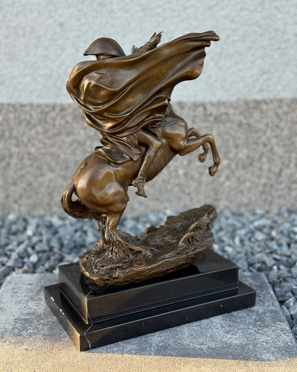 Bronzová socha Napoleon na koni vojenský vůdce luxusní dárek - 6