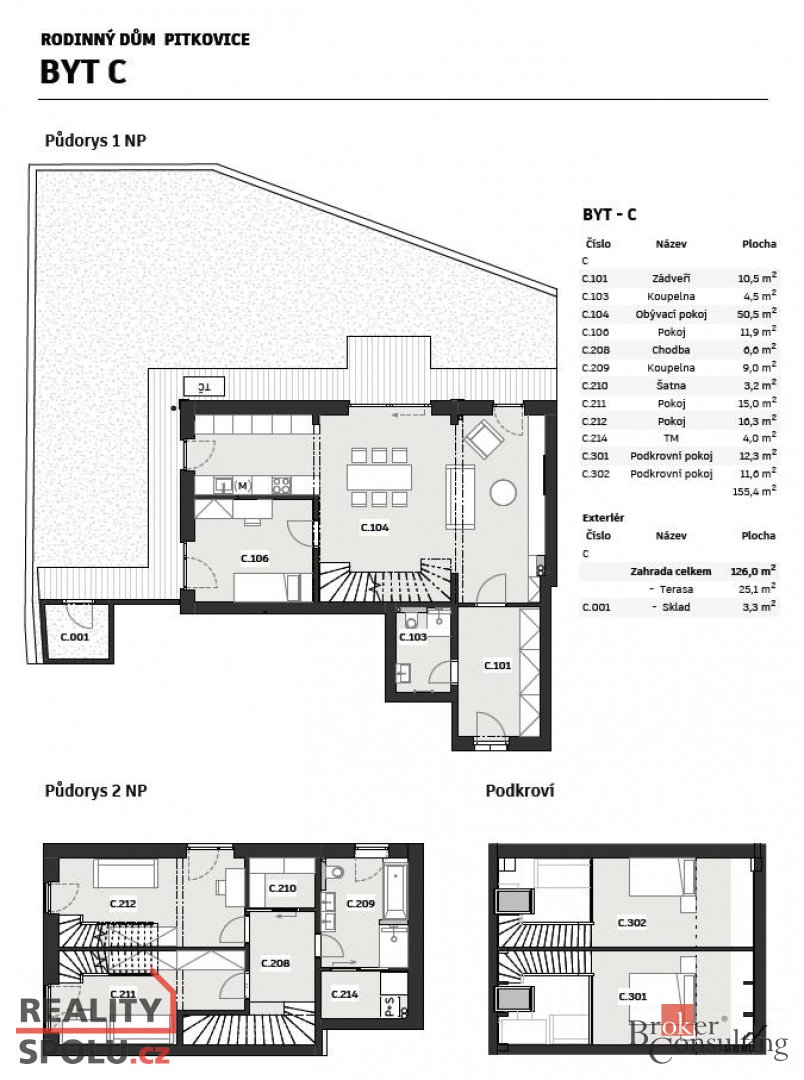 Prodej, byty/4+1, 155.4 m2, Pitkovice, 10400 Praha, Hlavní m - 6