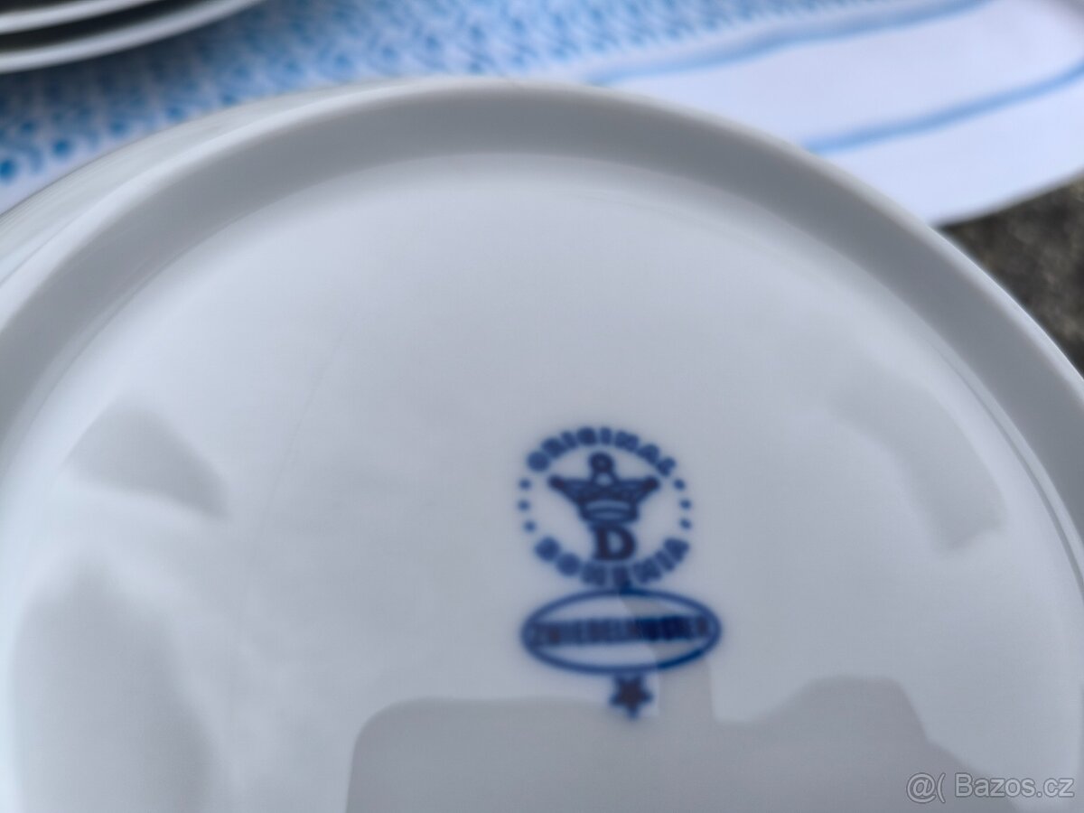 český cibulák, porcelán - sada 21 ks - 6