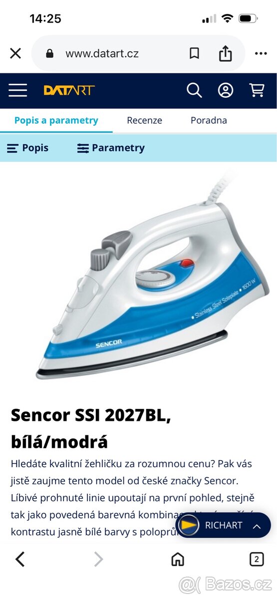 Žehlička napařovací Sencor - 6